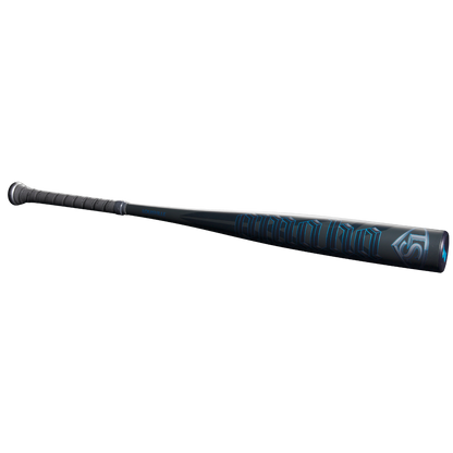 The 2025 Louisville Slugger Omaha (-3) BBCOR Baseball Bat (WBL2984010) features a black and blue alloy one-piece design, textured grip, and metallic blue barrel graphics, shown against a plain white background.