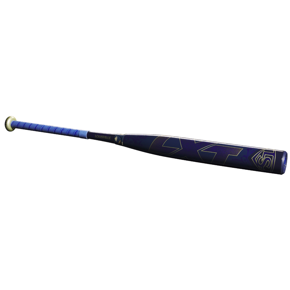 The 2025 Louisville Slugger LXT (-10) Fastpitch Softball Bat (WBL2994010) is a composite bat with a blue handle, ideal for fastpitch softball players.