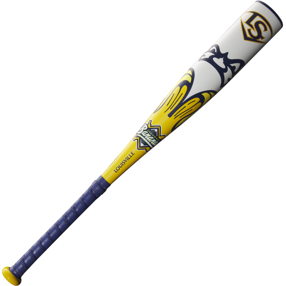 The 2025 Louisville Slugger Savannah Bananas JBB (-10) USSSA Baseball Bat features a unique design and superlight alloy for easy swings.