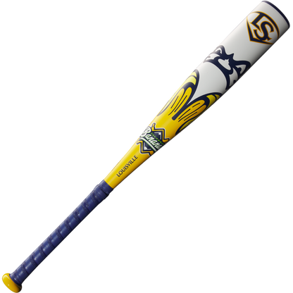 The 2025 Louisville Slugger Savannah Bananas JBB (-10) USSSA Baseball Bat features a unique design and superlight alloy for easy swings.