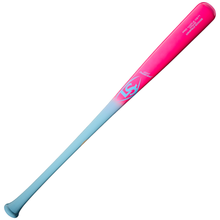 The Louisville Slugger Pro Prime Cotton Candy C271 Maple Wood Baseball Bat (WBL4039010) features a striking gradient design that transitions from light blue at the handle to vibrant pink at the barrel, accented by bold white text and logos. Crafted with a professional series finish, this bat delivers standout style and performance true to the Louisville Slugger brand.