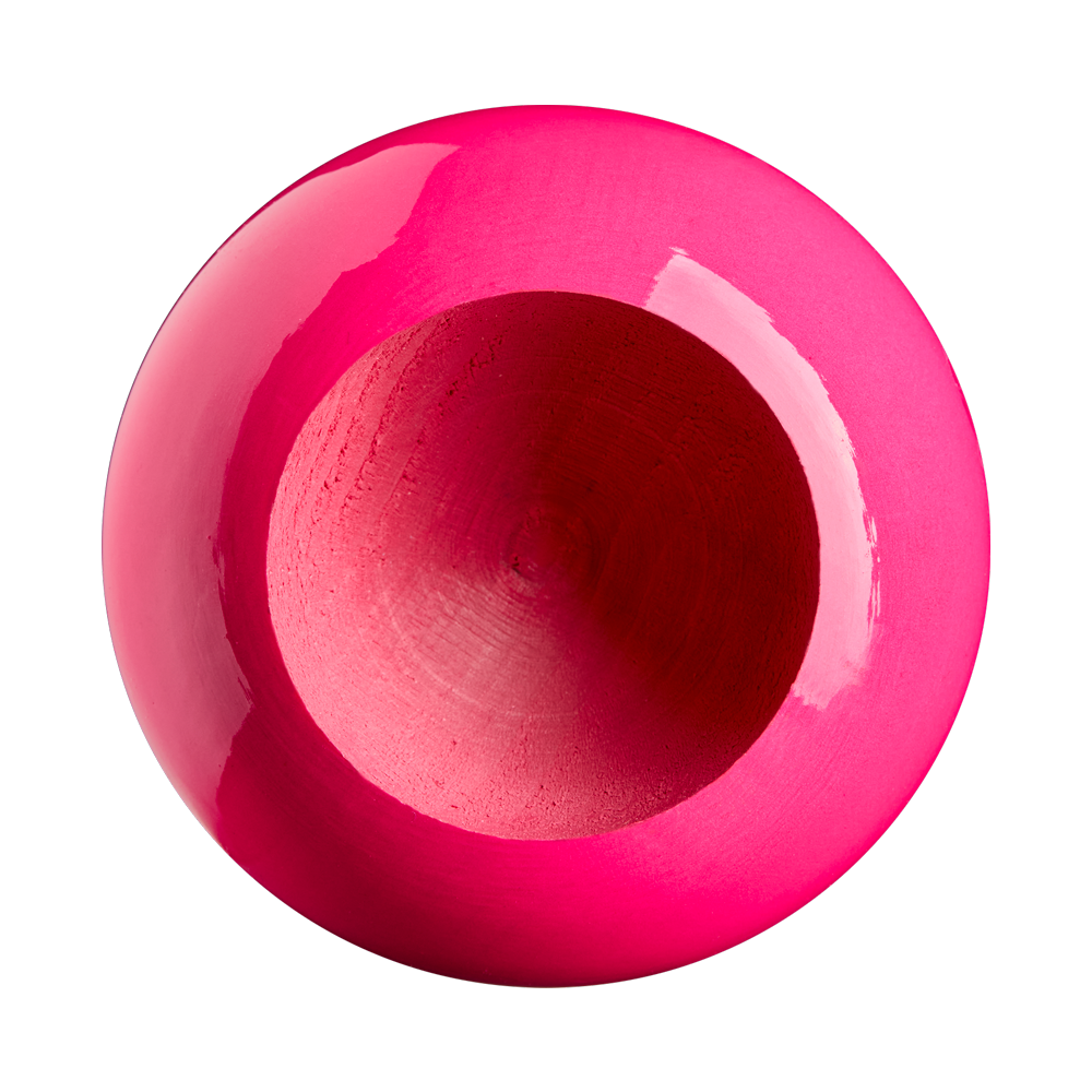 A professional series Louisville Slugger Pro Prime Cotton Candy C271 Maple Wood Baseball Bat (WBL4039010) with a smooth, shiny, bright pink finish is displayed from above on a white background.
