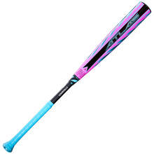 The 2026 Louisville Slugger Atlas Hybrid (-3) BBCOR Baseball Bat (WBL4114010) features a colorful design with a blue grip that fades to pink and black, accented in blue and purple, and bold "ATLAS" lettering on its EVOKE Alloy Barrel.