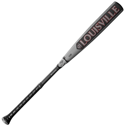 The 2026 Louisville Slugger Select PWR (-3) BBCOR Baseball Bat (WBL4115010) features a gray barrel with red Louisville Slugger branding and black grip tape, perfect for power hitters and shown on a white background.