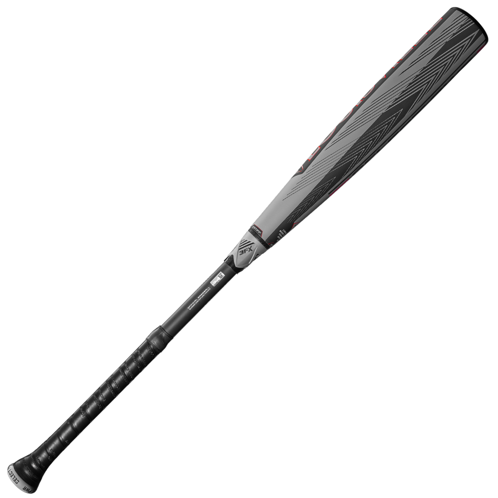 The 2026 Louisville Slugger Select PWR (-3) BBCOR Baseball Bat (WBL4115010) features a sleek black handle, silver barrel, and bold black and red accents—ideal for power hitters. Shown on a plain white background.
