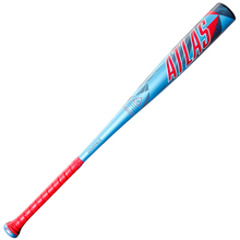 A 2026 Louisville Slugger Atlas (-3) BBCOR Baseball Bat (WBL4116010), blue and red with “ATLAS” in red on the barrel and “LOUISVILLE” near the handle, one-piece alloy, shown on a plain white background.