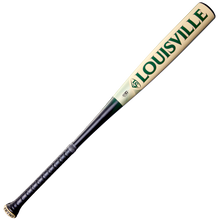 The 2026 Louisville Slugger Omaha (-3) BBCOR Baseball Bat (WBL4117010) features a one-piece alloy design with a black handle, light barrel, and green Louisville branding, shown on a white background.