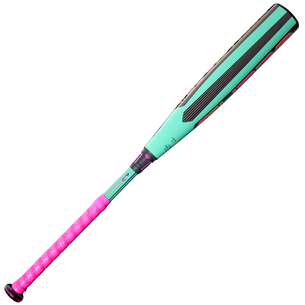 The 2026 Louisville Slugger Supra (-10) 2 3/4" USSSA Baseball Bat (WBL4118010) features a turquoise composite barrel, black accents, and a bright pink grip—ideal for travel ball players seeking standout style and performance.