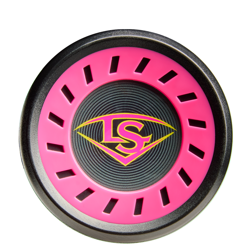 A close-up of the Louisville Slugger Supra (-8) USSSA Baseball Bat logo, emphasizing its composite barrel—a top selection for travel ball players prioritizing high performance and lasting durability.