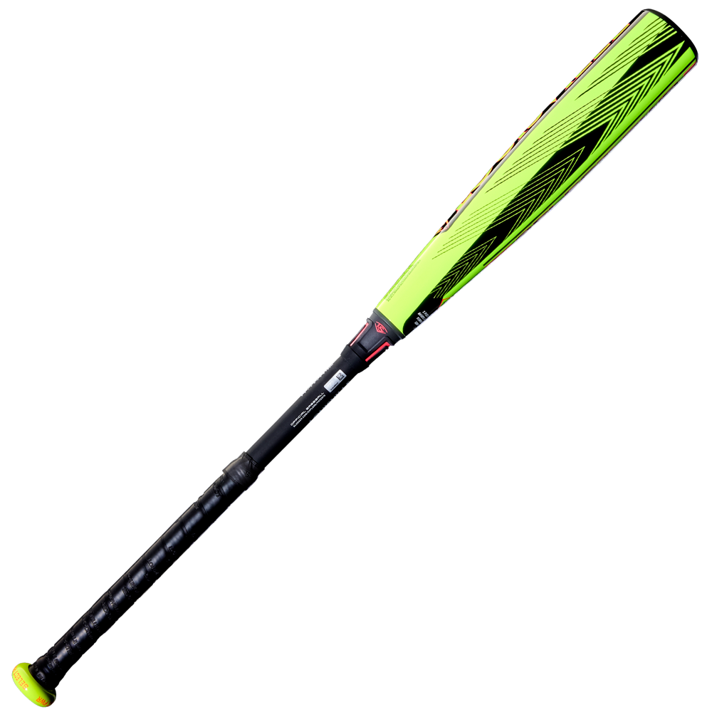 The 2026 Louisville Slugger Select PWR (-10) USA Baseball Bat features a yellow and black design, textured grip handle, and geometric alloy barrel patterns for superior vibration control, shown on a white background.