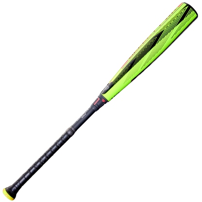 The 2026 Louisville Slugger Select PWR (-5) USA Baseball Bat (WBL4128010) features a neon green and black alloy barrel, black grip tape, and a yellow end cap—ideal for young players. Brand: Louisville Slugger. Displayed on a white background.
