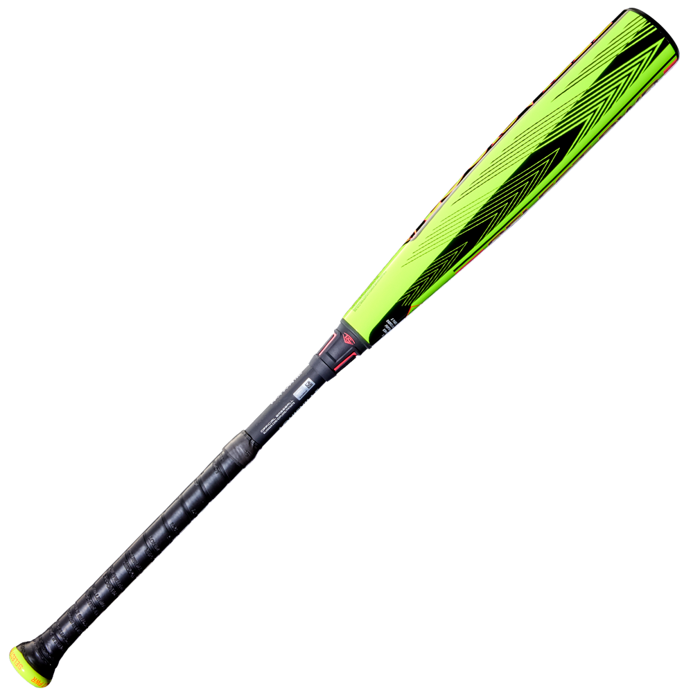 The 2026 Louisville Slugger Select PWR (-5) USA Baseball Bat (WBL4128010) features a neon yellow and black design with an alloy barrel and black handle, shown diagonally on a white background.