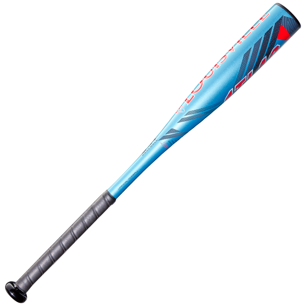 A 2026 Louisville Slugger Atlas (-12.5) 2 1/4" USA T-Ball Baseball Bat (WBL4133010), metallic blue with gray grip, red and black accents, and “LOUISVILLE” on the barrel, shown diagonally on a white background.