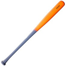 A Louisville Slugger Pro Prime CB35 maple wood baseball bat (WBL4154010) featuring a gray handle that fades into a vibrant orange at the barrel, with “PRIME” printed near the end in a style reminiscent of Cody Bellinger’s bat. The bat is showcased against a plain white background.