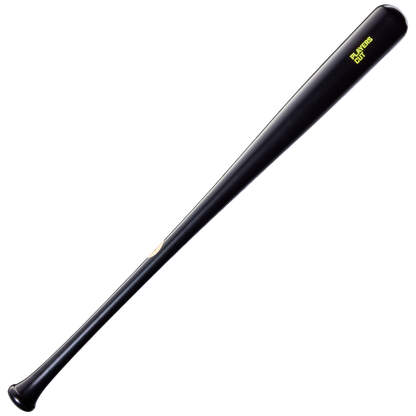 The Louisville Slugger Players Cut Maple Wood Baseball Bat: WBL4158010, a black bat with “PLAYERS CUT” in yellow near the barrel, highlights its premium maple construction and EXOPRO-Ppr Hardcoat finish from Louisville Slugger, presented on a plain white background.