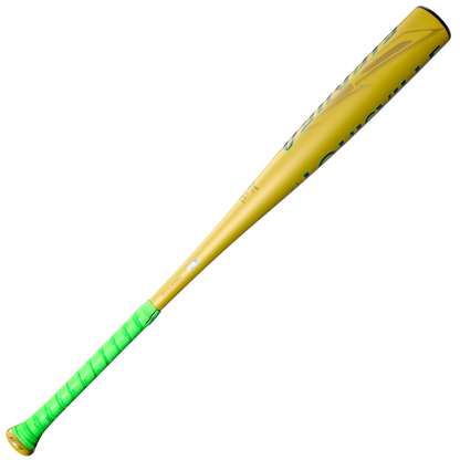 The 2026 Louisville Slugger Dynasty (-3) BBCOR Baseball Bat (WBL4162010) features a yellow and green one-piece alloy design, making it perfect for BBCOR baseball players.