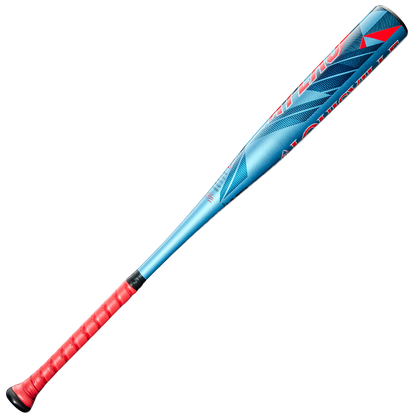 The 2026 Louisville Slugger Atlas (-5) USA Baseball Bat (WBL4166010) features a blue barrel with red and silver graphics, a textured red grip handle, and is made from durable SL Hyper Alloy, shown on a light background.