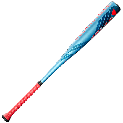 The 2026 Louisville Slugger Atlas (-5) USA Baseball Bat (WBL4166010) features a metallic blue finish with red accents and grip, crafted from SL Hyper Alloy, shown on a plain white background.