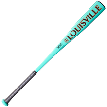 The 2026 Louisville Slugger Warrior (-10) USA Baseball Bat (WBL4167010) features a turquoise barrel, black grip, and bold orange LOUISVILLE lettering.