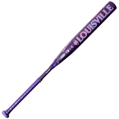 The 2026 Louisville Slugger Kryo Thundernight (-10) Fastpitch Softball Bat (WBL4170010) features purple coloring and bold white and pink "LOUISVILLE" lettering on the barrel, shown against a plain white background.