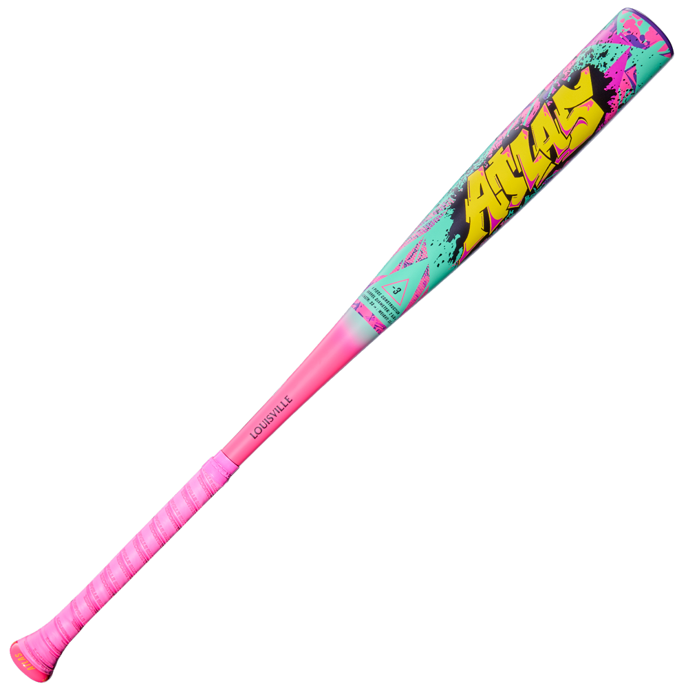 Colorful Atlas wildstyle bbcor baseball bat on a white background
