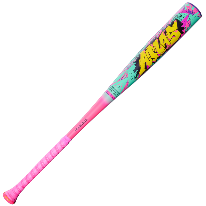 Colorful Atlas wildstyle bbcor baseball bat on a white background