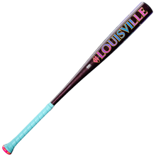 The 2026 Louisville Slugger Atlas A51 (-3) BBCOR Baseball Bat (WBL4180010) features a dark EVOKE Alloy Barrel, colorful LOUISVILLE lettering, and a light blue handle grip, displayed on a white background.