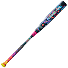 A 2026 Louisville Slugger Select PWR Player 1 (-3) BBCOR Baseball Bat (WBL4182010) with a yellow handle, black grip, vibrant pixelated design, and "Select PWR" on the barrel sits against a plain white background—ideal for power hitters.