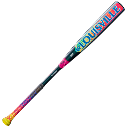 The 2026 Louisville Slugger Select PWR Player 1 (-3) BBCOR Baseball Bat (WBL4182010) boasts a bold, multi-colored design with "Louisville" on the barrel and a yellow handle—ideal for power hitters who want standout style.