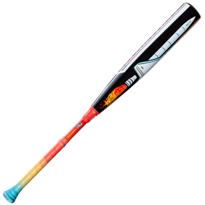 The 2026 Louisville Slugger Supra Starship (-5) USSSA Baseball Bat features a vibrant gradient handle, a composite barrel, and bold rocket launch graphics inspired by the dynamic style of Louisville Slugger.