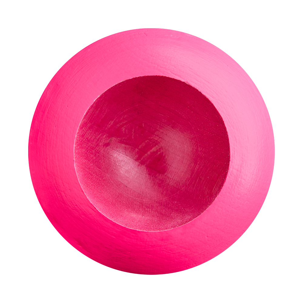 A vibrant, neon pink wooden baseball bat—the Louisville Slugger Genuine MIX Neon Pink Wood Baseball Bat (WBL4190010) by Louisville Slugger—evoking the same energetic hue as a striking pink bowl, is pictured from above against a white background.