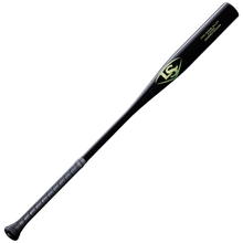 Crafted for durability and performance, the Louisville Slugger Pro Prime Alloy Fungo (-13) 35″ Black Training Bat (WBL42010102235) features a black metal design with a textured grip handle, accented by a green and white Louisville Slugger logo and small yellow text near the barrel, making it an ideal training bat.