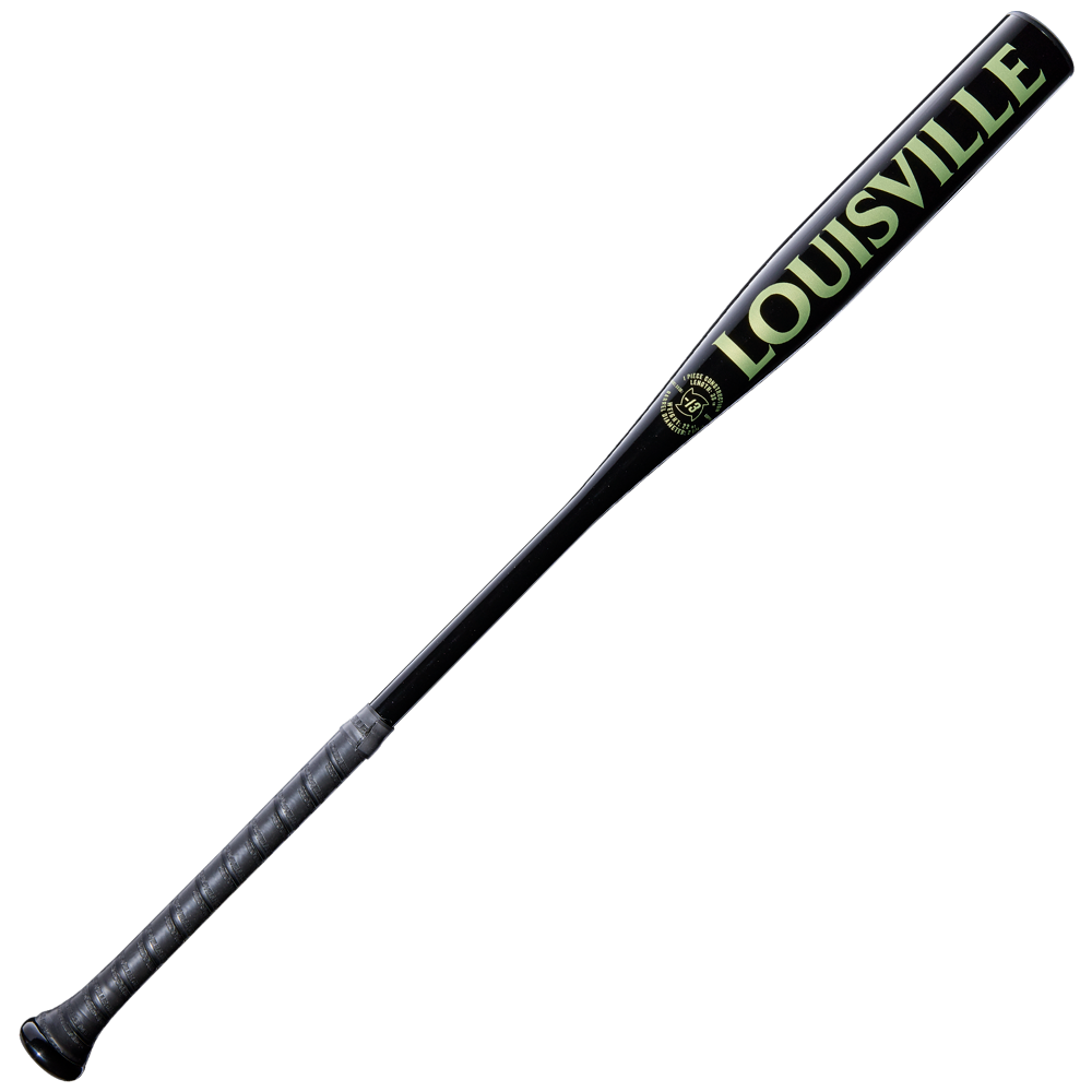 The Louisville Slugger Pro Prime Alloy Fungo (-13) 35″ Black Training Bat (WBL42010102235) features a sleek black design with a gray grip and bold green “LOUISVILLE” lettering along the barrel, making it the perfect training bat for coaches and players.