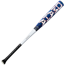 Introducing the 2027 Louisville Slugger Omaha (-3) BBCOR Baseball Bat: WBL4249010, a striking blue, white, and red bat with a black grip handle. Featuring bold graphics and engineered by Louisville Slugger with one-piece alloy construction for outstanding durability and performance, this BBCOR Baseball Bat offers the perfect combination of power and style for every player.