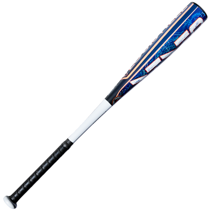 The 2027 Louisville Slugger Omaha (-10) 2 5/8″ USA Baseball Bat (model WBL4262010) by Louisville Slugger is a one-piece alloy youth bat, shown on a white background, featuring a black grip, white handle, and blue barrel with red and white graphic designs. It is designed for a balanced swing weight.