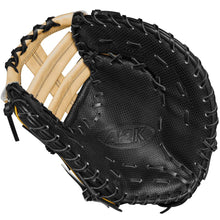 A close-up of the Wilson A2K JAB79 12.5" Jose Abreu GM First Base Mitt (WBW101632125), expertly crafted from premium Pro Stock Select leather for top-quality performance.