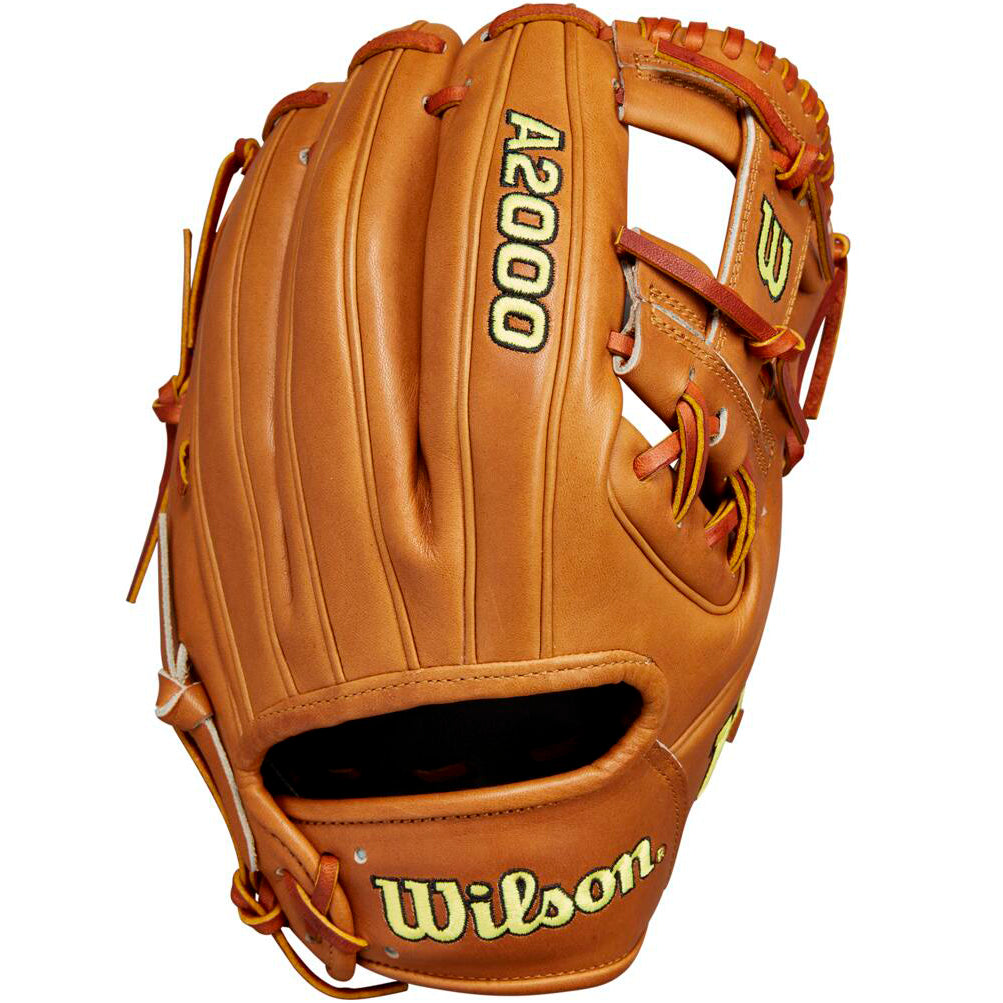 A Wilson A2000 1786 11.5" Baseball Glove (WBW102073115), crafted from premium Pro Stock leather, is shown on a white background.