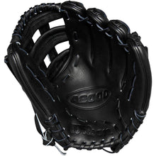 The Wilson A2000 DW5 12" Baseball Glove (WBW10207712) features black Pro Stock leather, visible stitching, embossed palm branding, and a Dual Post Web design, shown with the inside of the open glove.