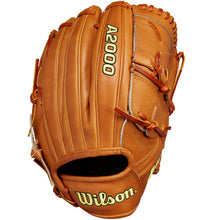 The Wilson A2000 B2 12" Baseball Glove: WBW10208212 features Pro Stock leather, tan color, visible stitching, brown laces, Wilson branding on the wrist strap, and a closed web design.