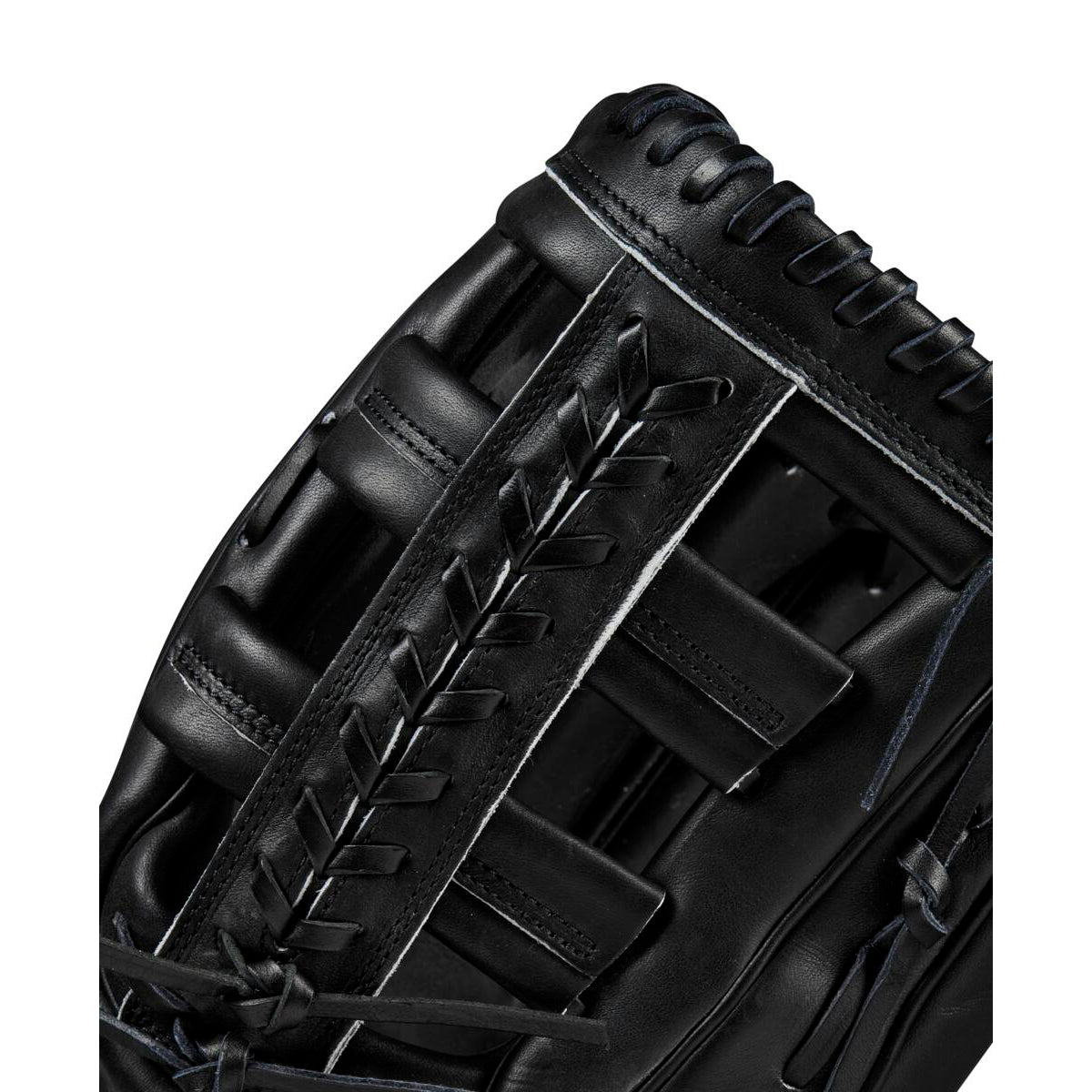 Close-up of the Wilson A2000 1810 12.75" Baseball Glove (WBW1020831275), showcasing detailed lacing and stitching on premium Pro Stock leather, set against a white background.