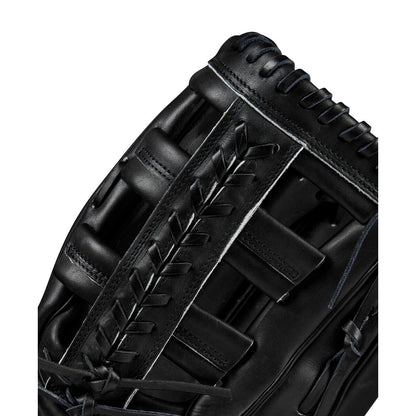 Close-up of the Wilson A2000 1810 12.75" Baseball Glove (WBW1020831275), showcasing detailed lacing and stitching on premium Pro Stock leather, set against a white background.