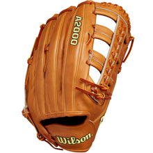 A Wilson A2000 1810 12.75" baseball glove (WBW1020901275) in tan Pro Stock leather features visible lacing and an embroidered Wilson logo on the wrist strap, displayed against a white background.