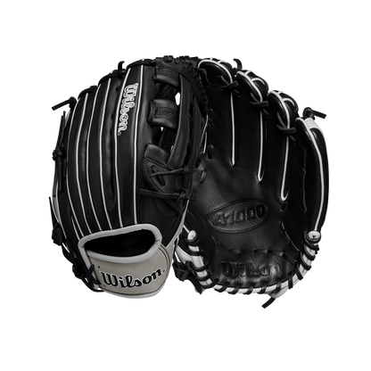 A close-up of the Wilson A1000 1750 12.5" Baseball Glove (WBW102585125), made from full grain leather and inspired by Mookie Betts.