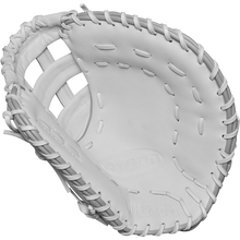 The Wilson A1000 1620 12.5" Fastpitch First Base Mitt (WBW102598125), made from full grain leather, is displayed on a white background.
