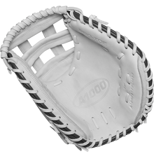 The Wilson A1000 CM33 33" Fastpitch Catcher's Mitt (WBW10260033) showcases expert Wilson craftsmanship in full grain leather, perfect for fastpitch softball catchers.