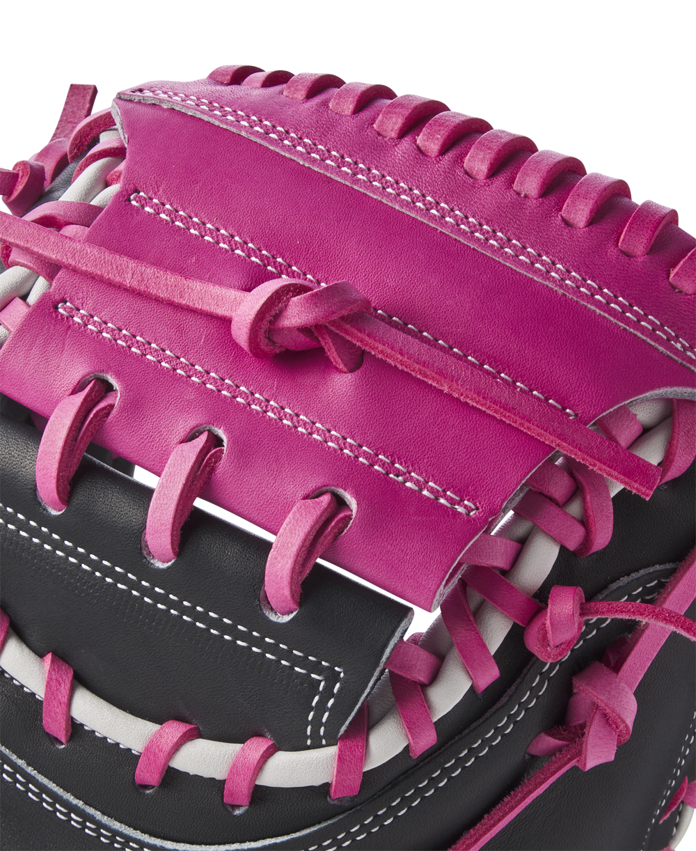 A close-up of the Wilson A2K M23 33.5" Baseball Catcher's Mitt (WBW102622335), crafted from premium Pro Stock Select leather, Fall 2024.