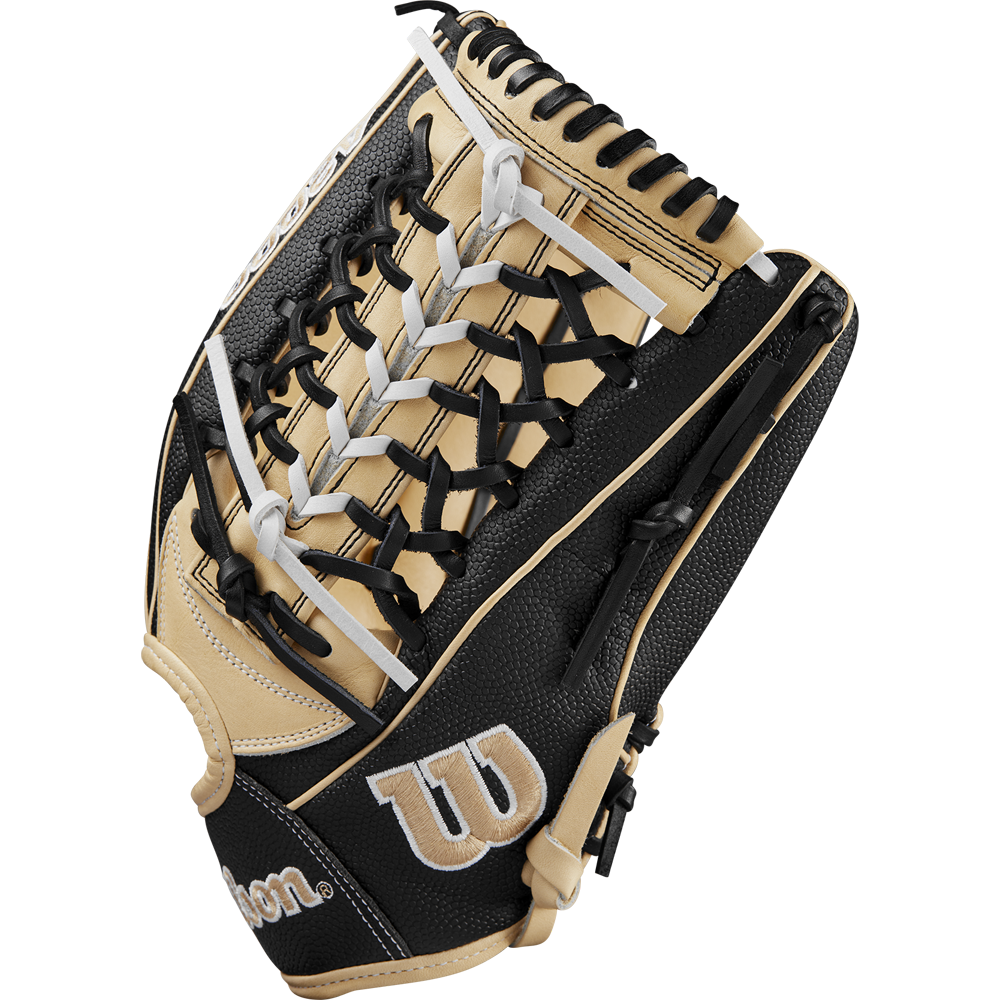 The Wilson A2000 T125SS 12.5" Fastpitch Glove (WBW102679125) features a Pro Laced T-Web and sturdy laces for reliable outfield performance.