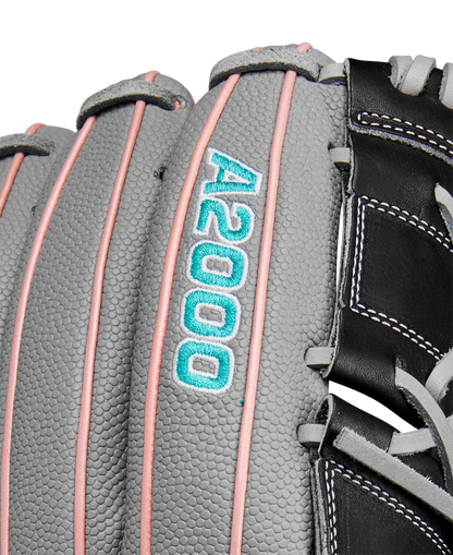 A close-up of the Wilson A2000 MA14SS 12.25" Fastpitch Glove, expertly crafted from premium Pro Stock leather.