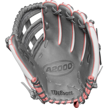 A close-up of the Wilson A2000 FP50SS 12.25" Fastpitch Glove (FALL 2024), crafted from Pro Stock® Leather for outfield players.