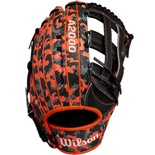 A close-up of the Wilson A2000 SC1777SS 12.75" Baseball Glove, GOTM October 2024 (WBW1027911275), expertly crafted from premium Pro Stock leather.